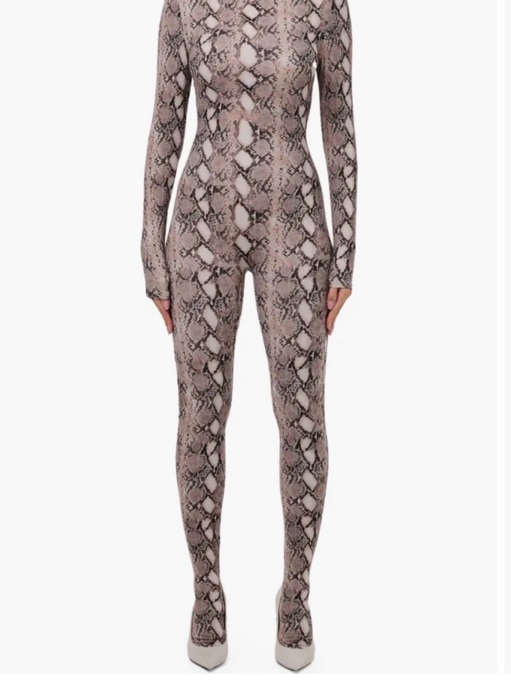 Naked wardrobe Snake animal Print Long Sleeve close toe Jumpsuit - Picture 7 of 7
